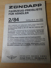 original ZÜNDAPP  PREISLISTE