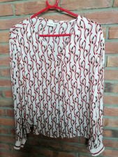 Damen Bluse cream Gr. 36, Tunika bunt, langärmel, skandinavische Mode