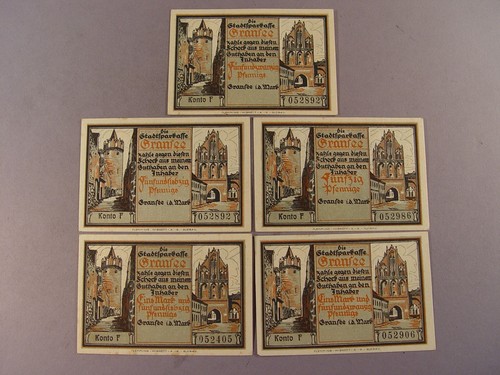 332 notgeld 5x gutschein - 5x,