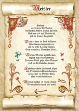 Urkunde Geschenk Meister