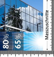 (22,99€/m²) Sonnenschutzfolie MASSZUSCHNITT Spiegelfolie UV Schutz Folie Premium