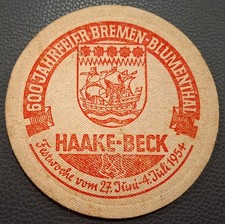 Alter Bierdeckel --- Haake Beck Brauerei Bremen