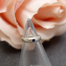 Baby Taufring Zirkonia dunkelblau Vintage Taufe Geburt Ring 925 Sterling Silber