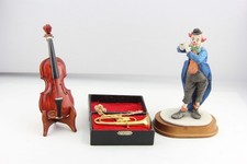 Konvolut Vitrinen kleine Musikinstrumente Geige Trompete Clown Figur # 12371