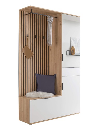 Kompaktgarderobe mit spiegel - mit,