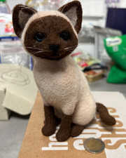Katze, Siamkatze, Figur aus Filz, Dekoration