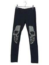 J&H Fashion Damen Jogginghose Totenkopf Strass L Schwarz Freizeit
