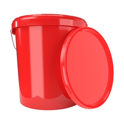 Eimer mit deckel 16l rot - mit,