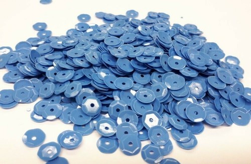 Pailletten blau matt gewölbt - pailletten,