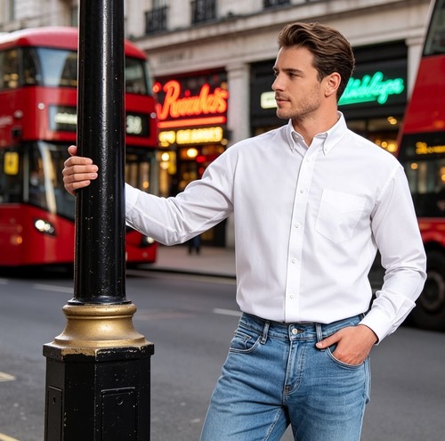 Klassisches herren oxford - klassisches, herren-oxford-hemd