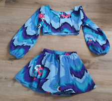 Faschingskostüm blau Partnerlook Hippies ABBA 80er 34/36 XS/S