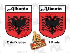 2 Stk.-Aufkleber- Wappen - Albanien - Größe  60x75mm