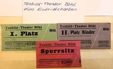 Tonbild / Kino / Theater  Eintrittskarten  Böhl um ca. 1938 / 1940 !