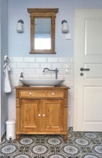 Waschbeckenunterschrank Massiv Holz Landhaus-Waschkommode Nostalgie Badmöbel