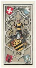 LORENZ RHEUDE: heraldisches Exlibris für Caspar Zwicky, 1901