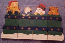 Kleiner Weihnachts Paravent  - 40 cm Breit + 27 cm Hoch - 3 Gelenke + Holzbilder