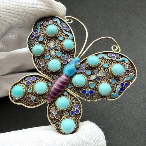 Vintage schmetterling brosche - schmetterling,