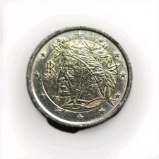 2 Euro Kursmünze; 2002 Italien  "Dante Alighieri" ; Umlaufmünze, schön