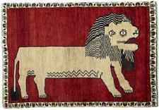 Handgeknüpfter Gabbeh Nomaden-Teppich 149x102 cm – Handgeknüpft – Tiermotiv Rug