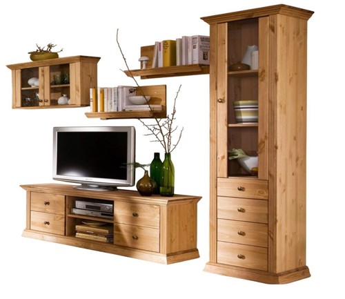 Wohnwand 5tlg landhausstil - landhausstil, tv