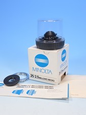 Minolta Objektiv 25mm f/2,5 Bellows Micro  Rokkor JAPAN.Mit Anleitung.