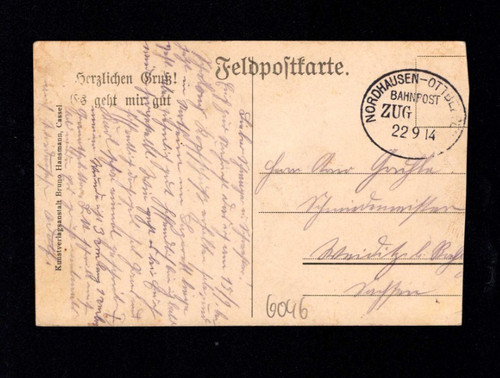 Bahnpost 1914 nordhausen - bahnpost,