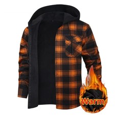 Herren Holzfäller Hemd Kariert Winter Hemd Jacke gefüttert Hoodie Arbeitsjacke