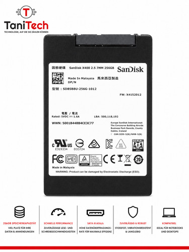 Sandisk x400 256 ssd 5 - gb,