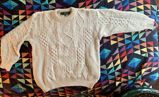 irischer Stickpullover, handgestrickt, 100% Schurwolle, the Irish woollen mills 