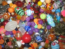 GLASPERLEN MIX/PERLEN MIX 500g BUNTER CHAOS MIX  KONVOLUT PERLEN ACRYL METALL 2