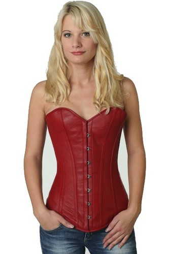 Corsage korsett leder - leder, rot