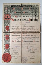 Schmuckurkunde 1919 Maschienenschlosser Geselle  - Cöpenick Gesellenbrief