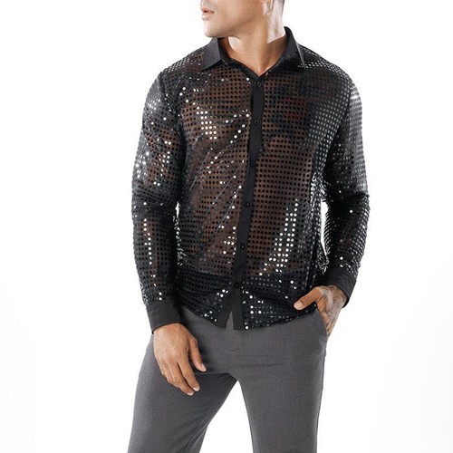 Paillettenhemd retro disco - paillettenhemd,