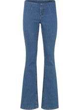 Bootcut-Jeans Low Waist gestreift regular Gr 34 Blau Denim Damenjeans R-Ware NEU