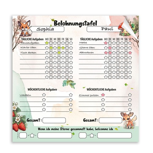 Belohnungstafel abreißblock - belohnungstafel,