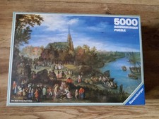 RAR-Ravensburger Puzzle Neu in Folie 1991 Gemälde Dorf am Fluss v. Jan Brueghel