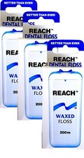 3x Reach Dental Zahnseide gewachst 3x 200 m gewachst Zahnzwischenraumreinigung