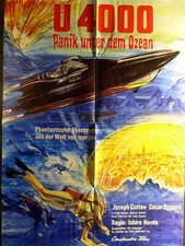 U 4000 - Panik unter dem Ozean - Joseph Cotten - Filmposter A1 84x60cm gefaltet