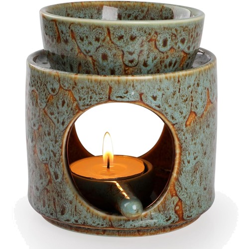 Duftlampe keramik dunkelgrün - keramik,