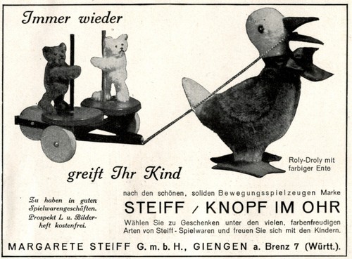 Steiff ente bär reklame - &,