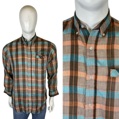 Vintage karierter button - vintage, button-down