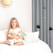 Vorhänge zum Kinderzimmer Kindervorhänge Gardinen Blau Rosa Mädchen Jungen