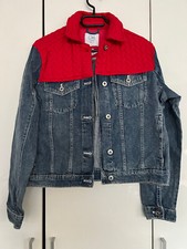 Damen Jacke Jeansjacke kurz C&A blau/rot Gr. 42 NEU!!