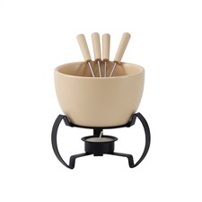 Schokoladen-Käse-Fondue-Topf-Set, Keramik-Käse-Schmelztopf mit 4 Gabeln und St