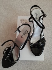 High Heels Sandalen mit Strass Gr 41 Schwarz Neu mit Karton