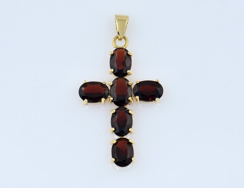 Anhänger granat kreuz 750 - granat, 750/000