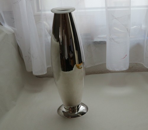 Große versilberte vase - vase, mit