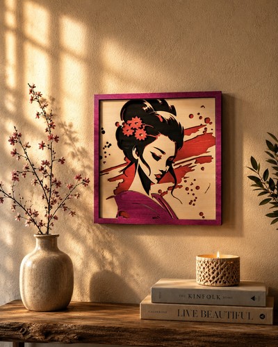 Multilayer geisha wandbild - multilayer, aus