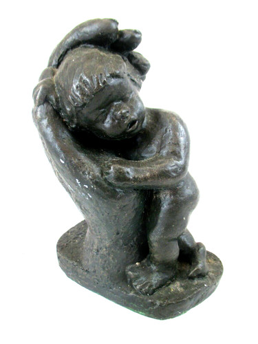 Skulptur steinguss bronziert - skulptur,