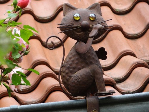 Dachrinnenfigur katze filou - "katze, filou"